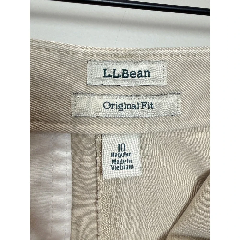 NWT LL Bean Boys 10 Khaki Pleated Shorts Original Fit 100% Cotton Wrinkle Free‎